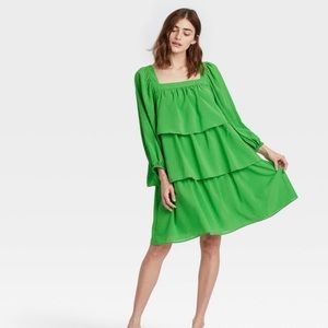 Emerald Green Tiered Dress